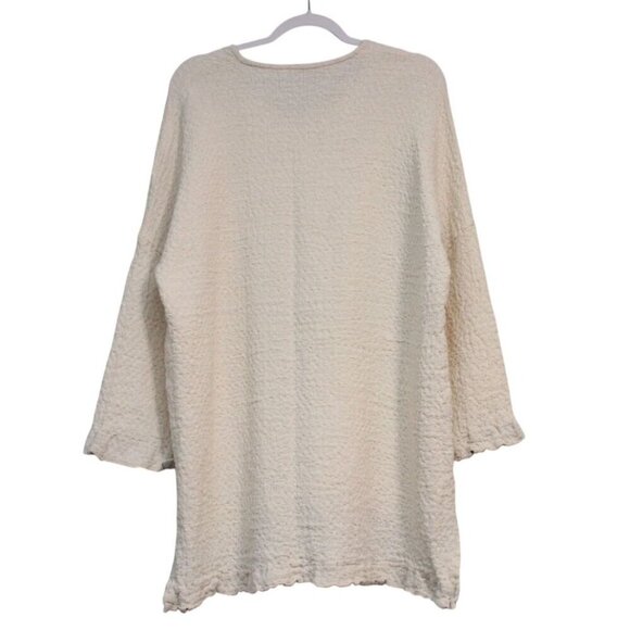 100% Linen Sweater Small Medium Oversized Relaxed Lagenlook Beach Boho Woven - Picture 10 of 14